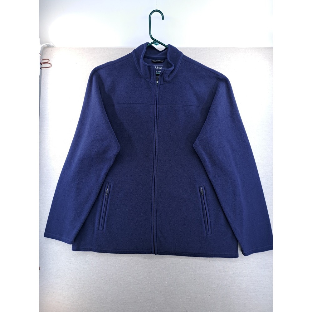 LL Bean Fleece Jacket Mens XXL Tall Navy Blue Full Zip Soft Shell Sweatshirt